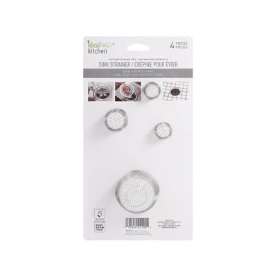 42100, Ideal Kitchen Sink Strainers Stainless Steel 4PK, 191554421004