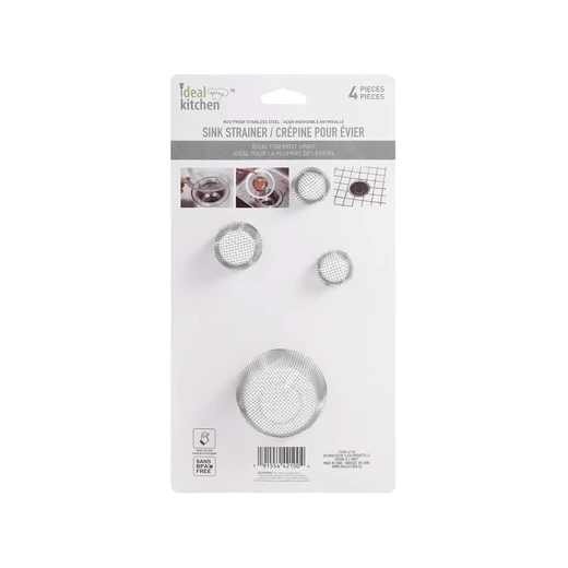 42100, Ideal Kitchen Sink Strainers Stainless Steel 4PK, 191554421004