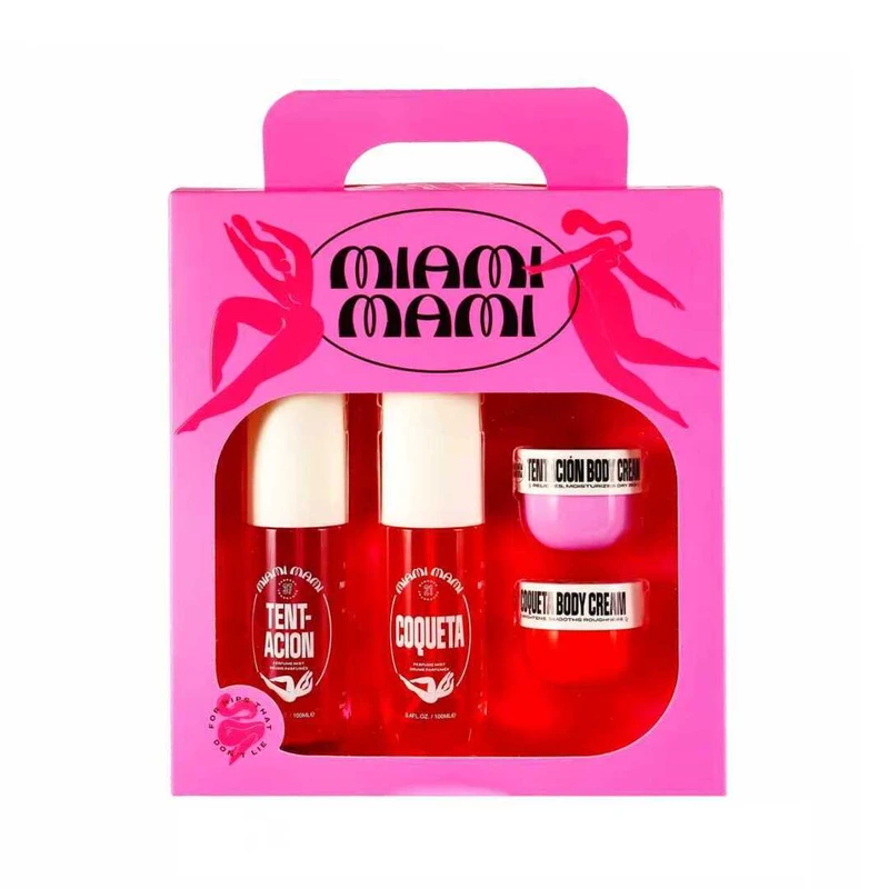 MIAMI MAMI 4PCs 100ml/3.4oz body mist & 30g/1.06oz body cream BATH&BODY GIFT SET