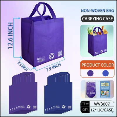 WVB007, Heavy Duty Non-Woven Bags 12.6"x8"
