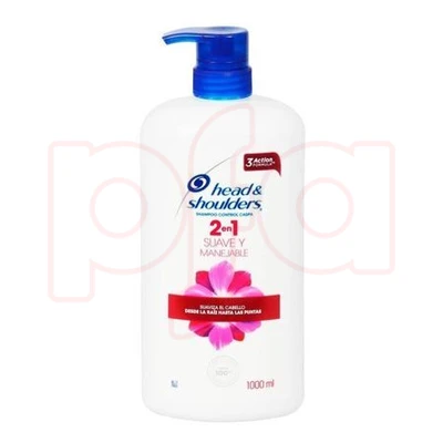 HSC1SM-P, Head & Shoulders 2n1 1lt Suave Y Manejable w/Pump, 7590002031636