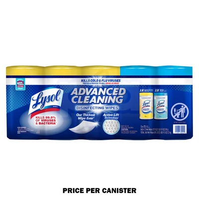 LW72LLC, Lysol Wipes 72CT Lemon + Linen