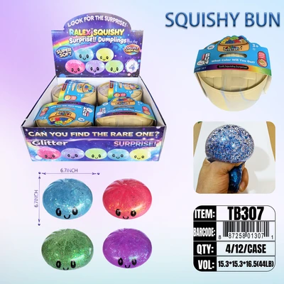 TB307, Ralex Squishy Dumplings Glitter & Glow Gold 6.7", 887258013071