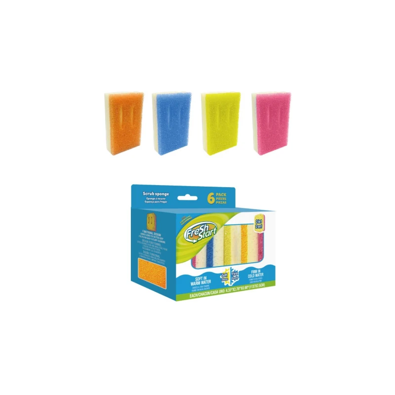 Fresh Start Scrub Sponge 2in1 6PK