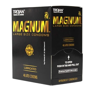 TROJ-MAG-DP48, Trojan Condoms Magnum Display Box 48's