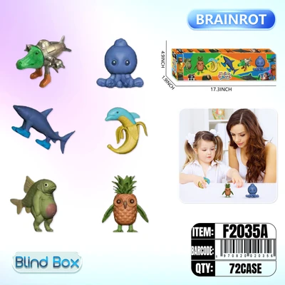 F2035B, Fashion Brainrot 6 Style Assorted 6/PK  36PK/CS, 887258000071