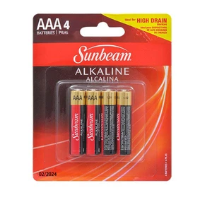16203, Sunbeam Battery Alkaline 4PK AAA, 629312162031