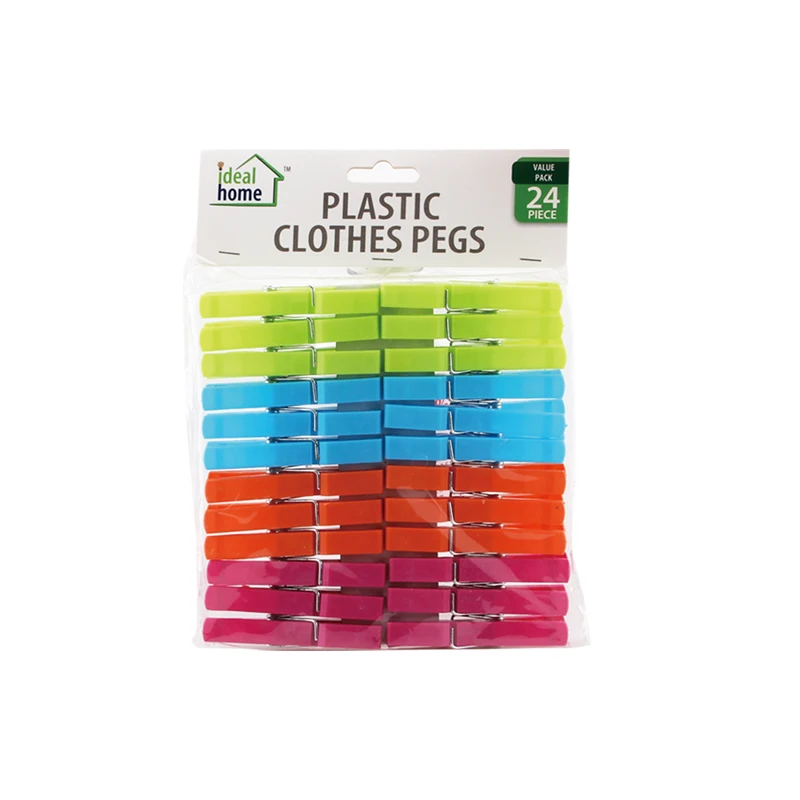 Ideal Home Plastic Cloth Pegs 24CT