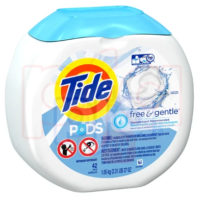TDPD42FG, Tide Laundry Pods 42Count Free & Gentle, 037000009979