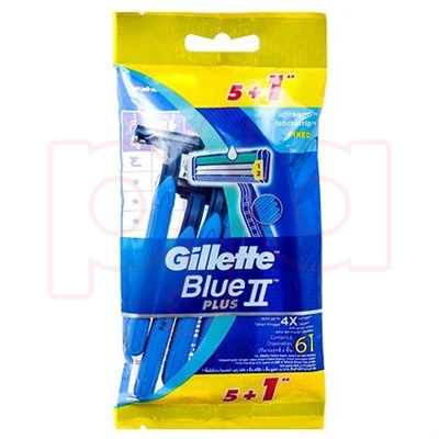 GB2-5+1DR, Gillette Blue II Plus 5+1CT Disp Razor, 4902430508377