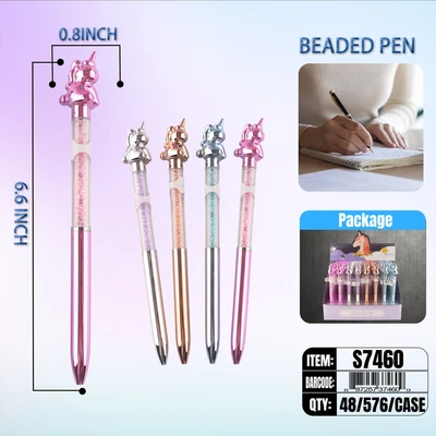 S7460, Beaded Pen Uncoin  48/PDQ, 887257374609