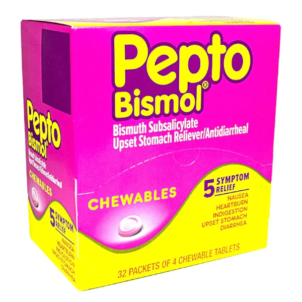 Pepto Bismol Four Tablet Display Box 32's Medical