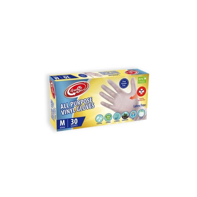 Fresh Start All Purpose Vinyl Gloves 30CT Medium
