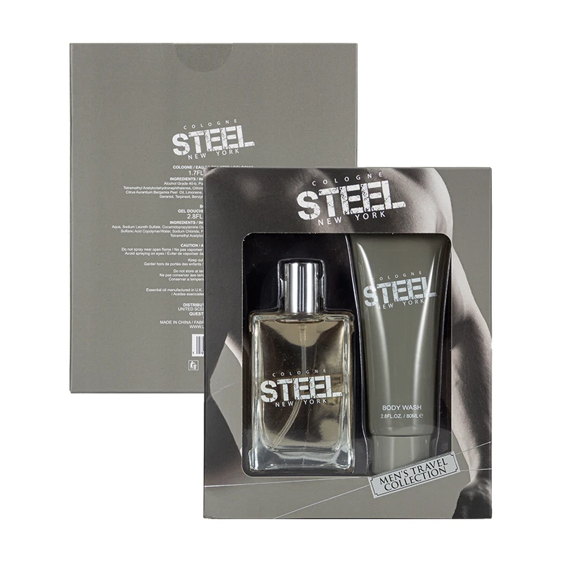 Men's 2pcs Set Steel 50ml/1.7fl.oz EDT +80ml/2.8 fl.oz Body Wash
