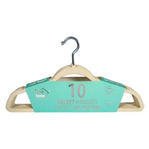 45008, Ideal Home Velvet Hanger 10PK Beige Chrome Hook, 191554450080