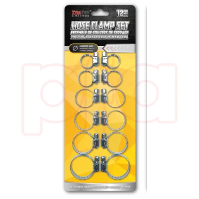 44076, Assorted Hose Clamps 15-33mm 12PC SET, 191554440760