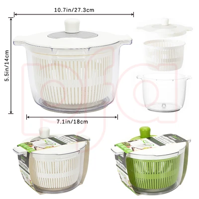 38241, Ideal Kitchen Salad Spinner 2.7 Quart 3L, 191554382411