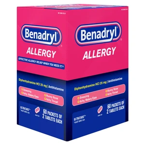 BENA-TAB-DP60, Benadryl Allergy Tablet 60 Count Display Box