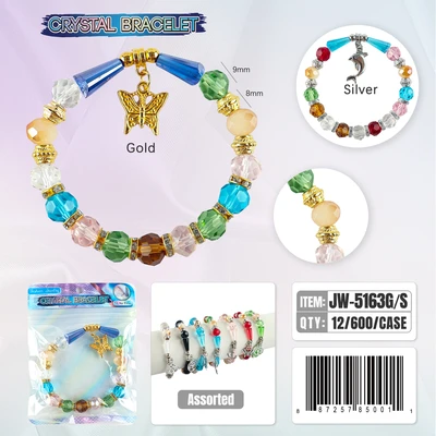 JW-5163, Crystal Bracelet Random Color, 887257850011