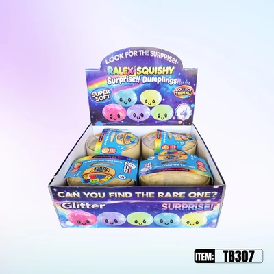 TB307, Ralex Squishy Dumplings Glitter & Glow Gold 6.7", 887258013071