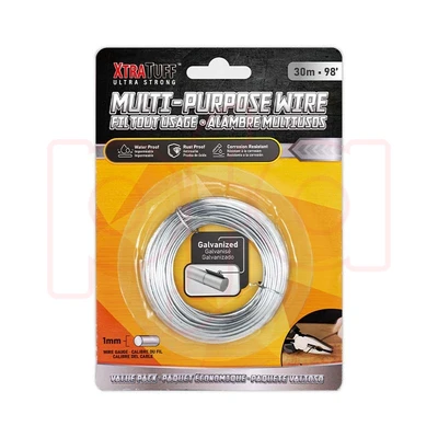 44077, Multi Purpose Galvanized Wire 1mmx30m 98ft, 191554440777