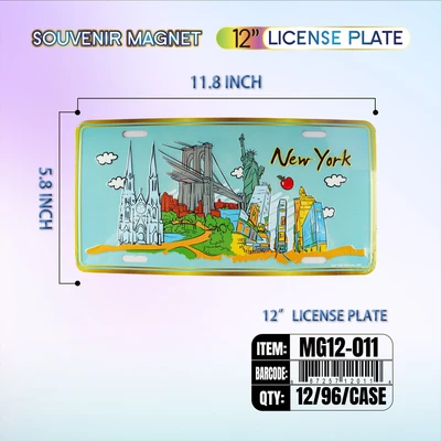 MG12-011, New York Souvenir License Plate 12"x6", 887257120114