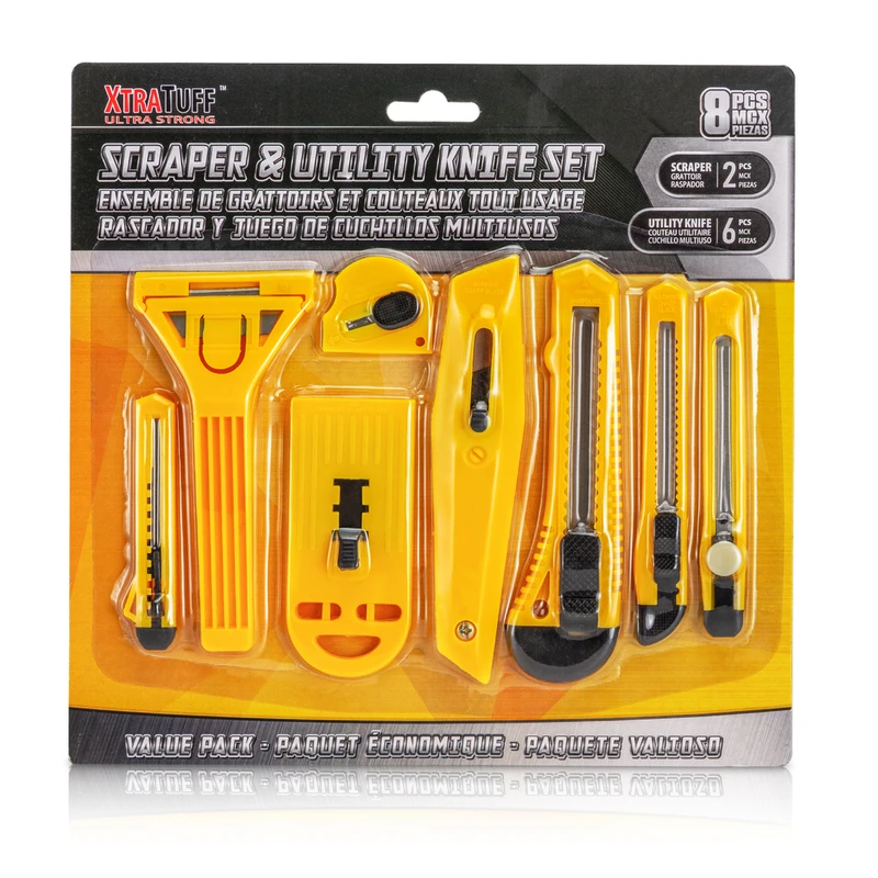 Xtra Tuff Scraper & Utility Knife 8PK Set