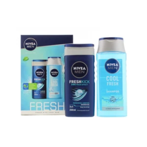 NS2-MFKC, Nivea Set 2PK Men 250ml Fresh Kick SG + 250ml Shampoo Cool Fresh, 5025970011332