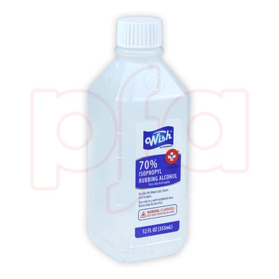 61302-12, Wish Rubbing Alcohol 12oz 70% Clear (300cs/Pallet), 191554613027