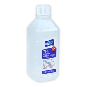 61302-12, Wish Rubbing Alcohol 12oz 70% Clear (300cs/Pallet), 191554613027