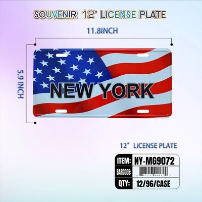 NY-MG9072, New York Souvenir License Plate 12"x6", 887257990724