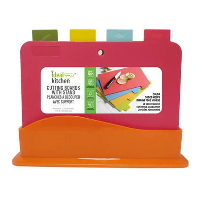 32315, Ideal Kitchen 4PK  Cutting Board with Stand, 191544323155