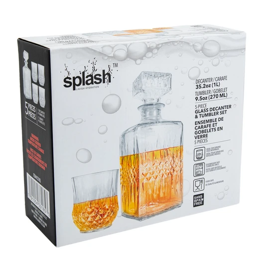 33185, Splash Decanter & Tumbler Set 5PK, 191554331853