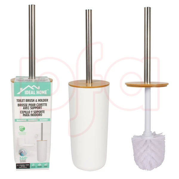 70029, Ideal Home Stainless Steel Toilet Brush w/ Bamboo Lid, 191554700291