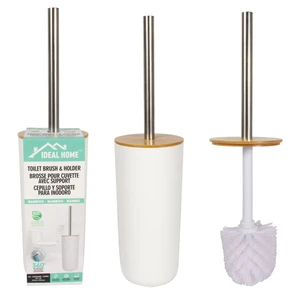 70029, Ideal Home Stainless Steel Toilet Brush w/ Bamboo Lid, 191554700291