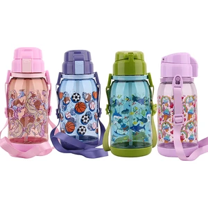 58144, Splash Plastic Bottle Kids 22oz Flip Cap w/ Necklace, 191554581449