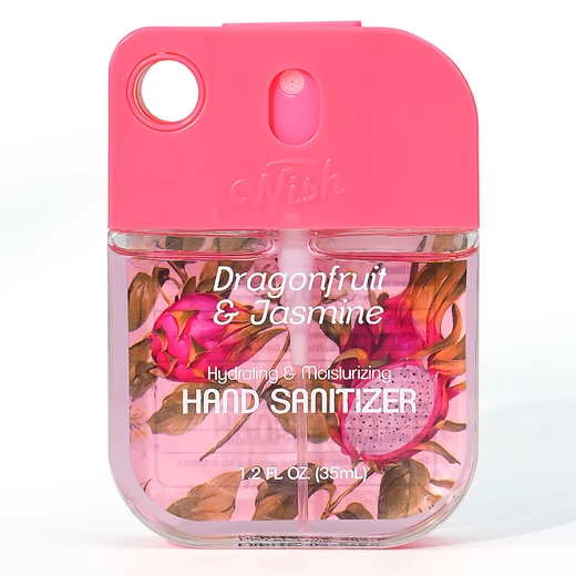 60382, 1.2 oz Hand Sanitizer Spray With Bag , (4 Scent) Salted Caramel/Coconut Cream/Dragonfruit/Golden Citrus — Wish, 191554603820
