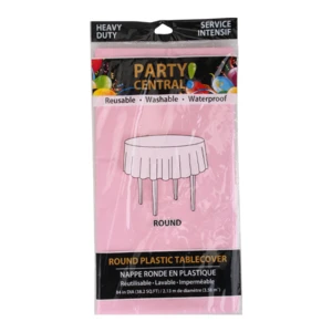 50027, Table Cloth Round Pink 84In, 191554500273