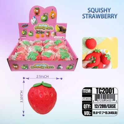 TC2001, Squishy Flour Strawberry 2.56" x 3.35", 887258040015