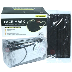 MASK-FSI-B, FSI Disposable Face Mask 50 count Black Ind. wrapped