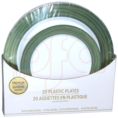 AMS-431841.166, Amscan Plastic Plate 10.25+7.5in 20PK Jade, 192937523575