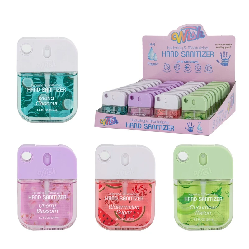 Wish Liquid hand sanitizer spray 1.2oz with PDQ