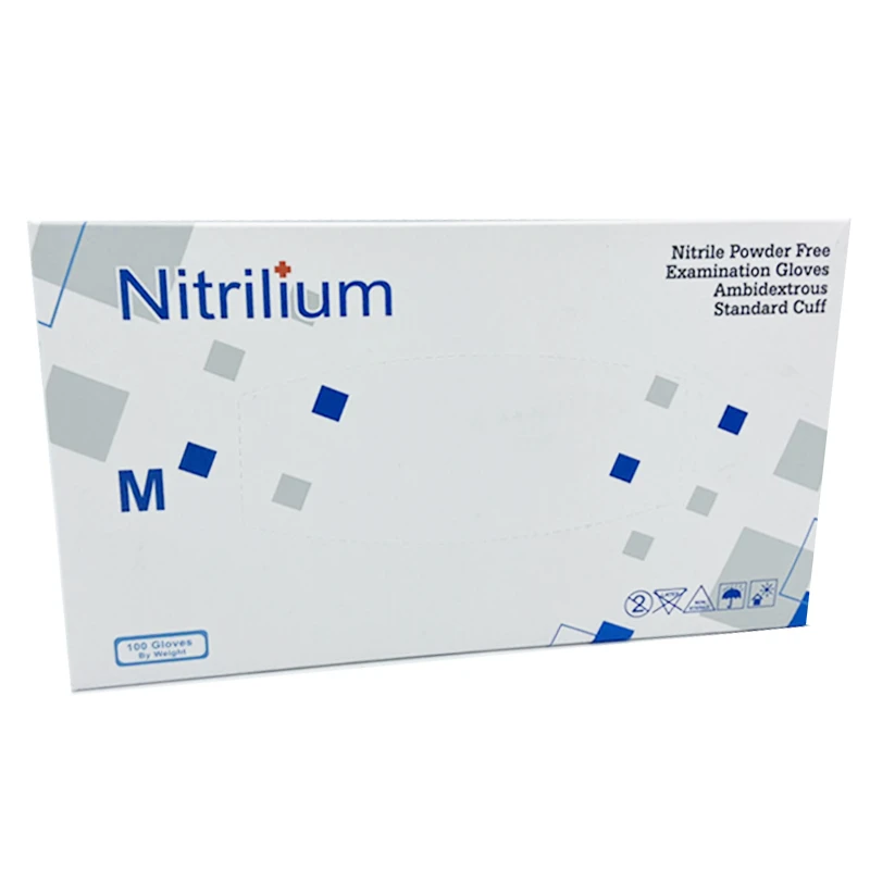 Nitrilium Powder Free Nitrile Examination Gloves Size Large Blue