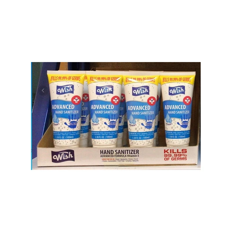 Wish Hand Sanitizer 3.38oz 75% Tube Display