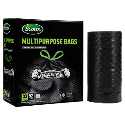 ST-30211, Drawstring Trash Bag Flex 33 Gal 52CT Black - Scotts, 191554302112