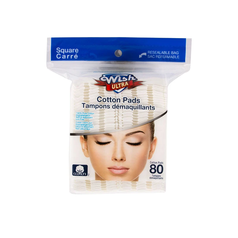 Wish Cotton Pad Square 80CT