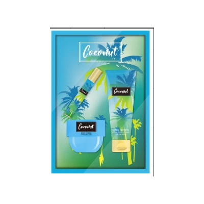 89537, Women's  3pcs Mini Set  COCONUT  8ml EDP 50ml Body Lotion 30ml Body Butter, 191554895379