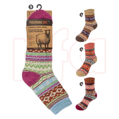 12215, Thermal Ladies Wool Socks 9-11, 191554122154