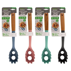 56392, Ideal Kitchen Silicone w/ Wood Handle Spaghetti Spoon, 191554563926