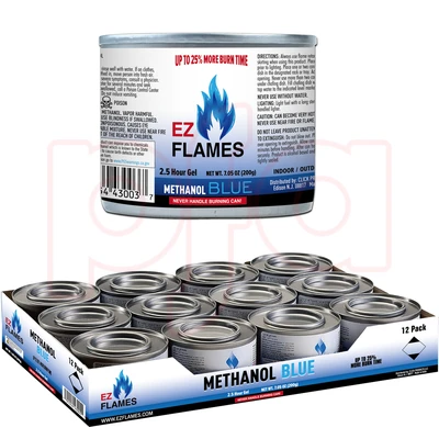 43005, EZ Flames Methanol Blue 7.05oz 2.5 Hours 12PK, 191554430037